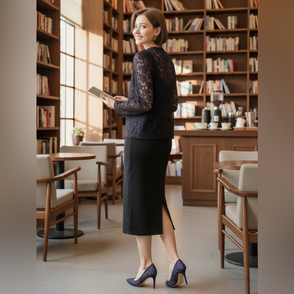 Le Suit Black Lace Blazer